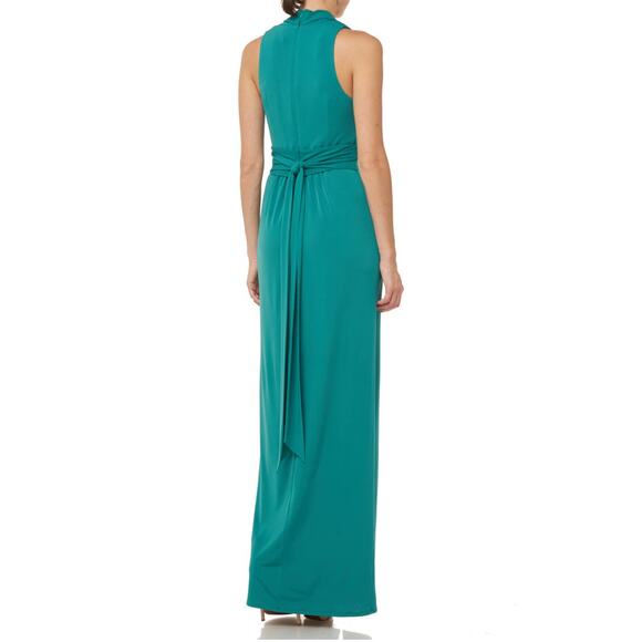 NWT Halston Heritage Women's Draped Cowl Neck Front Slit  Gown Maxi Dress - Picture 3 of 8